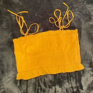 Mustard Colored crop tie top 💛